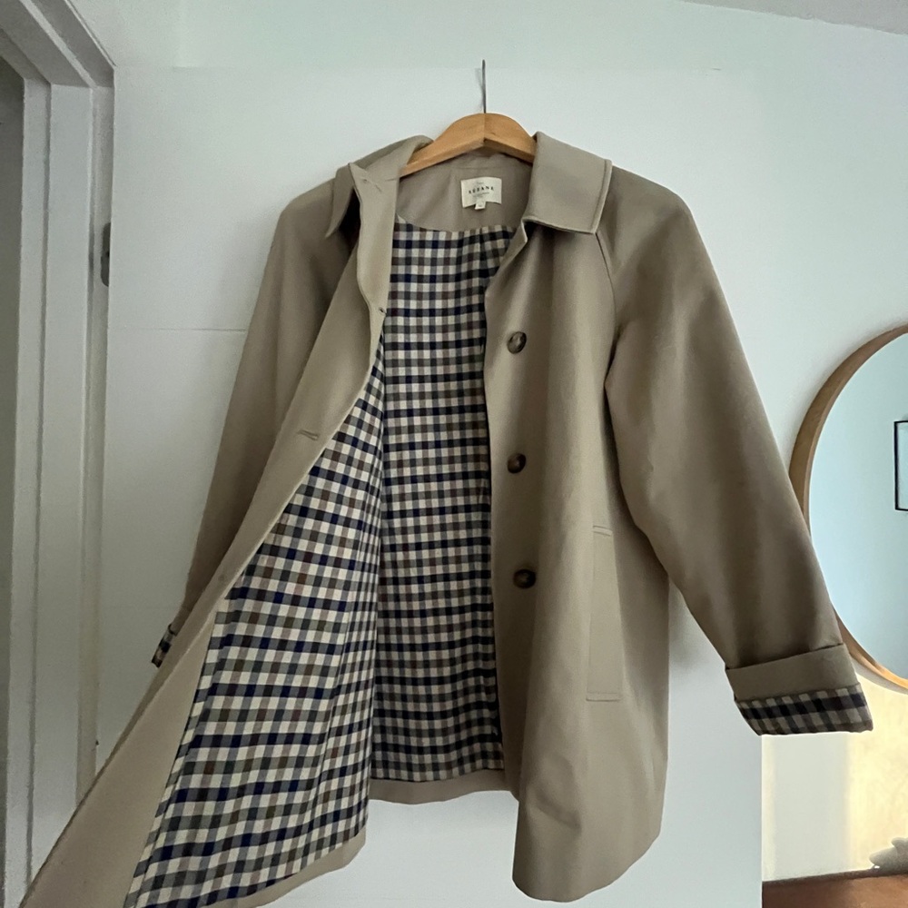 Sezane Taupe Beige Short Trench Coat - Picture 5 of 5